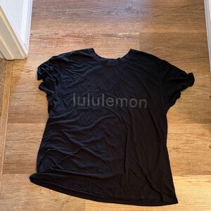 lululemon RARE  Black Short Sleeve all yours tee - size 12 LULULEMON on front